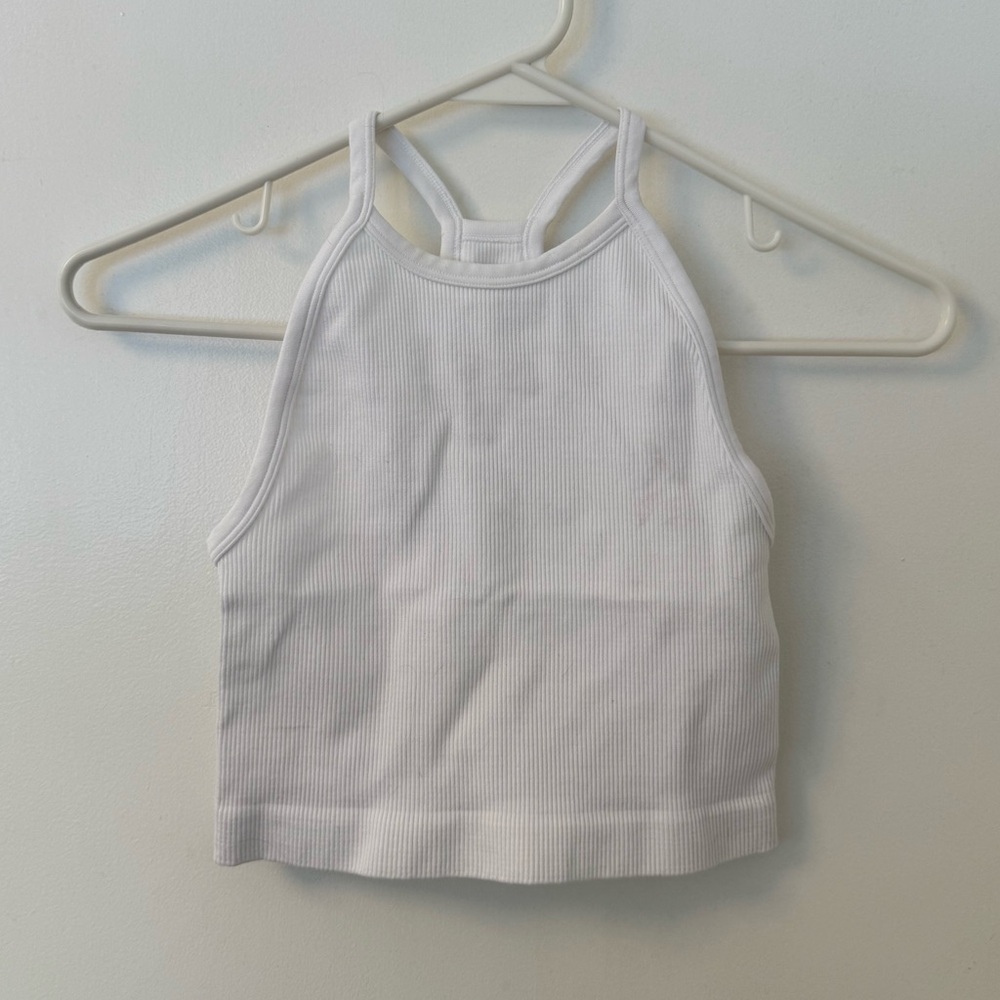 TNA White Ribbed Tank Top